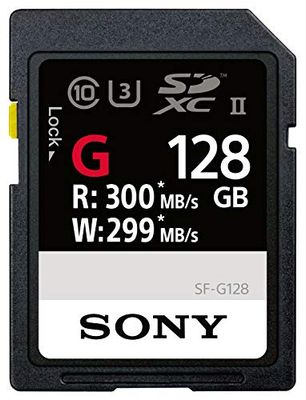 Sony 128GB SDHC Flash Memory Card - High Speed G Series Class 10 UHS-II (Read 300MB/s and Write 299MB/s) - SF1G