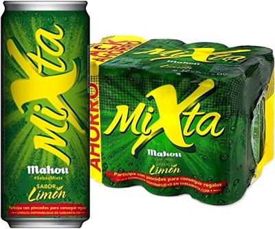 Mahou Mixta, Combinación de Cerveza Mahou 5 Estrellas Con Limón, Sabor Ligero y Refrescante, 0,9% de Alcohol, Pack de 24 Latas x 33 cl
