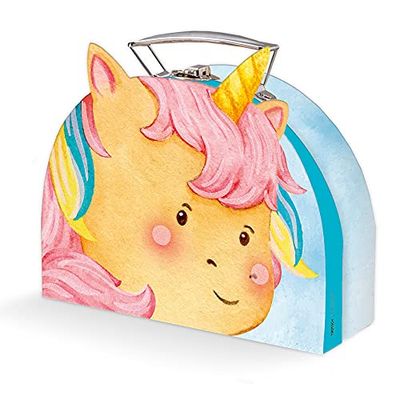 Trötsch Koffer mit Formdeckel Einhorn medium: Pappkoffer Reisekoffer Kinder Spielkoffer