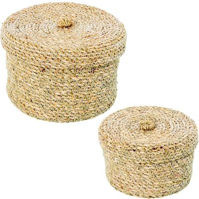 SET 2 CAJAS HIERBA DE MAR_°22X15+°18X11CM