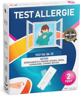 TEST ALLERGIE Adeste - Rapido fai da te per la rilevazione dei livelli IgE nel sangue. Determina la presenza di allergie. Confezione da 2 test