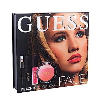 Guess Beauty Face Lookbook - 101 Peach For Women 4 Pc Kit 0.25Oz Eye Shadow, 0.14Oz Volumizing Black Mascara, 0.14Oz Matte Liquid Lipstick, 0.017Oz Soft Kohl Black Eyeliner