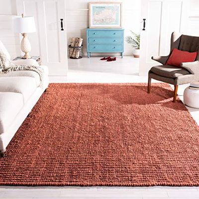 SAFAVIEH Tapis en Fibres Naturelles Salon, Salle à manger, Chambre à coucher - Natural Fiber Collection, Tapis à poil court, Rouille, 244 X 305 cm