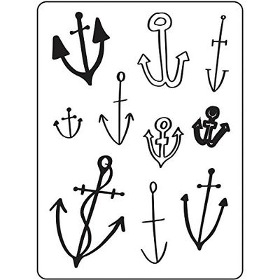 Darice 30023112 Arrière-Plan des Ancres Pochoir pour Gaufrage Plastique Transparent 14,6 x 10,8 x 0,5 cm