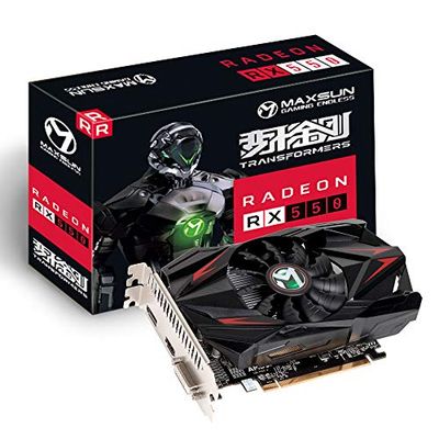 MAXSUN AMD Radeon RX 550 4 GB GDDR5 Grafische Kaart ITX Computer PC Gaming Videokaart GPU 128-Bit DirectX 12 PCI Express X16 3.0 DVI-D Dual Link, HDMI, DisplayPort