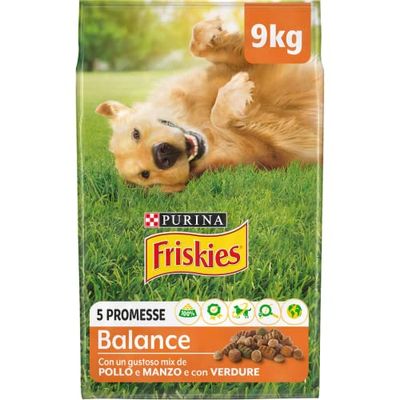 Purina Friskies Balance Croquetas Perros con Pollo, Ternera y Verduras 9 kg