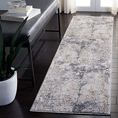 Safavieh Tapis Contemporain pour Salon, Salle à Manger, Chambre à Coucher - Aston Collection, Tapis à Poil Court, Gris Clair et Gris, 61 x 213 cm