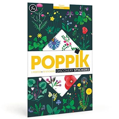 Poppik Les fleurs: 1 poster + 72 stickers repositionnables