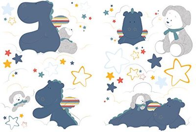 Noukies BB1610.88 Guss & Victor wandsticker, blauw