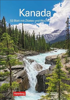 Agenda hebdomadaire 2025 Canada - 53 feuilles avec citations et chronique hebdomadaire : la beauté des paysages canadiens, associée à des citations dans un agenda pratique pour écrire (planificateur