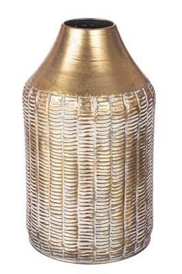 Casablanca Decorative Vase Large – Modern Metal Vase Decoration Pampas Grass Living Room – Gift Birthday Gift – Colour: Gold Height 39 cm