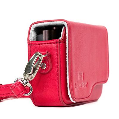 MegaGear MG1266 Leica C Typ 112 Custodia in finta pelle per Fotocamera con Tracolla, Rosso