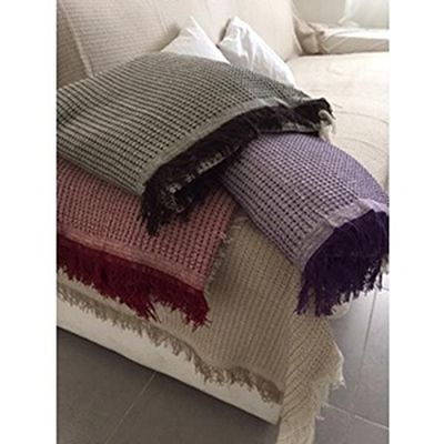 428 – Copriletto plaid multiuso Carla Bordeaux 230 x 260