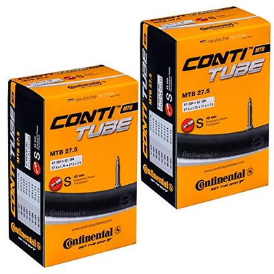 2 x Continental MTB 27,5 dętka wewnętrzna do roweru górskiego Presta Valve 650B, czarna, 27,5"