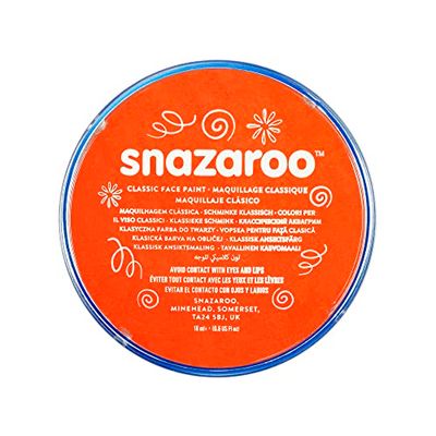Snazaroo 1118552 Kinderschmink, huidvriendelijke hypoallergene gezichtsmake-up op waterbasis, vrij van parabenen - 18ml Doosje, Dark orange