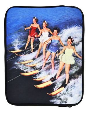 ICOVERI Custodia per tablet protettiva in neoprene Borsa morbida con cerniera. Interno a bolle Custodia per iPad Mini 6, iPad Mini 5/4 / 3/2 / 1. Compatibile con tablet da 8-9 pollici. Surf Girls