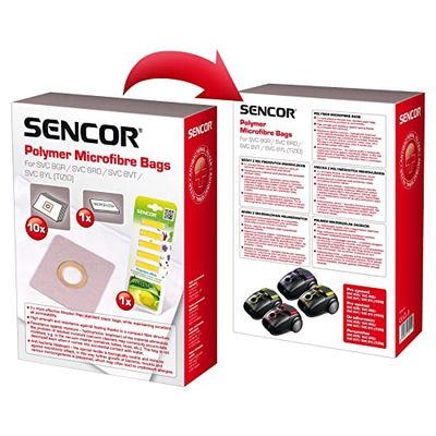 SENCOR SVC 7 Bags, Bags SVC 7 Vacuum Cleaner Bags (10 Pieces), 5 Fragrance Pieces, White