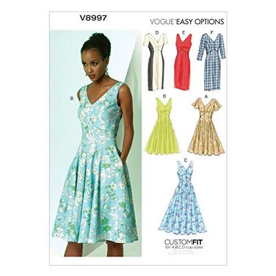 Vogue Patterns V8997 A5 - Patrones de Costura para Vestidos (Tallas 6-14), Multicolor