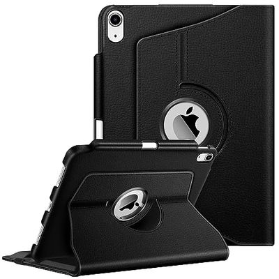 FINTIE Rotating Case Compatible with iPad 10th Generation (2022 Model) 10.9 Inch - 360 Degree Swivel Protective Stand Cover with Pencil Holder, Auto Wake/Sleep, Black