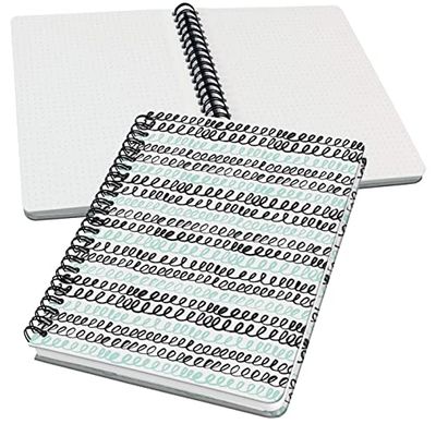 SIGEL JN622 Spiral-Notizbuch Jolie, ca. A5, dotted, mintgrün, schwarz, weiß: Notebook Jolie, Inspire, Curly Mint, Hardcover