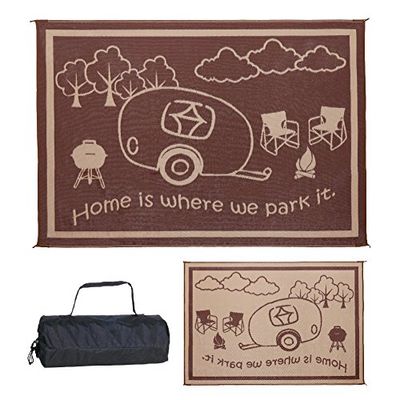 Stylish Camping Ming's Mark RH8117 2.4 x 3.0 m Reversible Mat, Brown/Beige