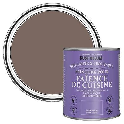 Rust-Oleum Peinture Brune Résistante à l'eau pour Faïence de Cuisine, Finition Brillante - Torrent 750ml