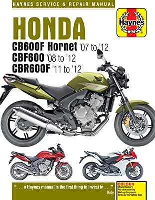 Honda Cb600f Hornet 07 to 12, Cbf600 08 to 12 & Cbr600f 11 to 12