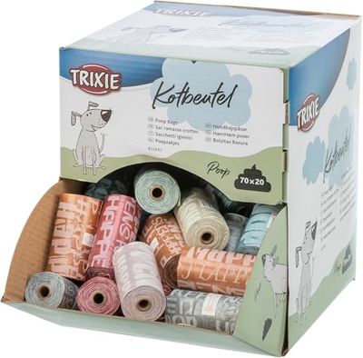 Trixie Set de 70 Rollos de 20 Bolsas de plastico, Color Surtido, Caja Expositora, Perro, 20 Unidad ( Paquete de 1)
