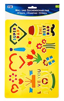 TSI Mom & Dad 46412-2 Colouring and Drawing Stencil 26 x 18 cm