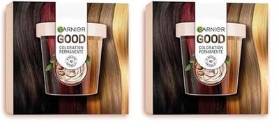 Garnier - Coloration Permanente - Sans Ammoniaque - 90% d'Ingrédients d'Origine Naturelle - Beurre de Karité - 100% Couverture Cheveux Blancs - Starter Kit - Blond Foncé Café Crème (7.12) (Lot de 2)