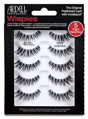 Ardell Demi Wispies Lot de 6 paires de faux cils Effet naturel Plume douce Volume moyen Longueur moyenne Sans cruauté envers les animaux