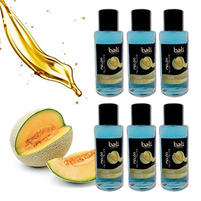 Bali fragancias Pack de Esencias al Aceite de Melón para Humidificador. Set de Ambientadores Dulces y Frescos en Esencia para Difusor. Aceite Natural para Quemador de Aromaterapia. 50 ml. 6 Unidades
