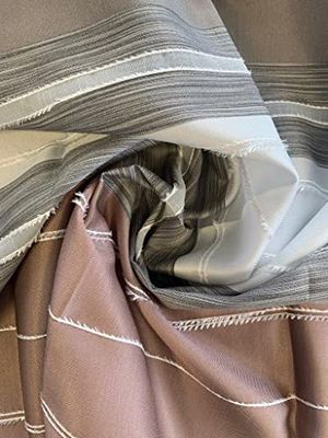 HOME FASHION 85145 | Kant-en-klaar gordijn Anouk Decostof dwarsstrepen met franje effect | Rose | 225 x 140 cm