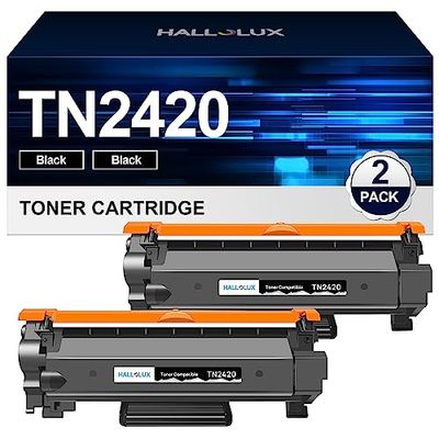 HALLOLUX TN2420 Toner Cartridges 2 x Black Replacement for Brother TN-2420 TN2410 Compatible for MFC-L2710DW MFC-L2750DW HL-L2370DN HL-L2310D HL-L2375DW MFC-L2730DW HL-L2350DW DCP-L2530DW DCP-L2510D