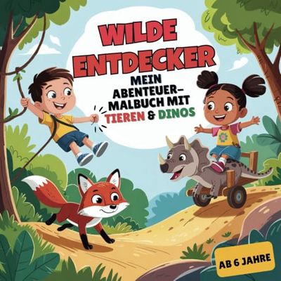 Wilde Entdecker – Mein Abenteuer-Malbuch: 50 spannende Ausmalbilder mit coolen Tieren & Dinos für Kinder ab 6 Jahren