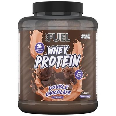 Bodyfuel Whey Protein Powder - 20g Protein for Muscle Recovery & Weight Management - Low-Calorie, Keto-Friendly - (1.8kg - 53 Servings) (Double Chocolate)