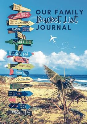 Bucket List Family Travel Book Journal: Travel Adventure Notebook for Kids Sign on Beach