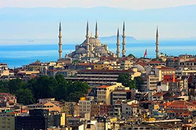 Papermoon WTD - Carta da parati fotografica in tessuto non tessuto, stampa digitale con skyline di Istanbul, colla inclusa, diverse
