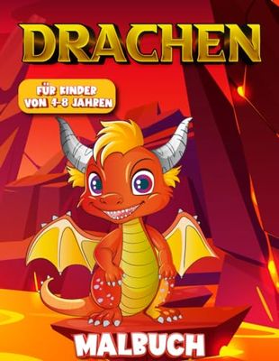 Malbuch für Magische Drachen: 60 Ausmalbilder | Für Kinder von 4-8 Jahren | Niedliche Drachen.