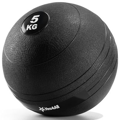 Yes4All XN4M Slam Balls 5 kg, Black, Medicine Ball Sand Filled No Bounce Exercise Ball, Suitable for Workout and Strength Training