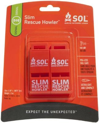 SOL Slim Rescue HOWLER 2 Pack SIFFLET 100 DB Unisex Adulto, Arancione