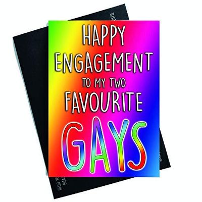 Grappige Engagement Kaarten Gay Engagement Kaarten Vriend Kaarten Gelukkig Engagement aan Mijn Twee Favoriete Homo's Grappige Kaarten Gay Pride Congrats Kaart PC550