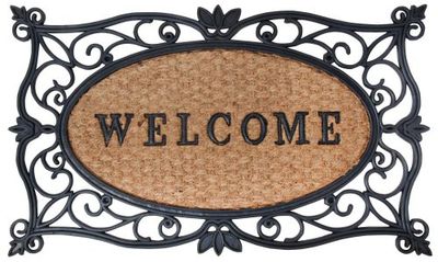 Esschert Design rb107 75 x 45, 45 cm x 45 cm Coco Welcome Paillasson en Caoutchouc avec