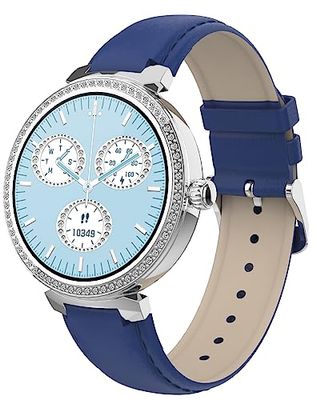 SMARTY2.0 - Smartwatch SW062C - Bleu/Bleu - Appel Bluetooth, Contrôle du Sommeil, Cardio Fréquence Real-Time, Résistance à l'eau IP67 - Bracelet PU - Dimensions 39,8 x 10,5 mm (Bleu/Bleu Clair),