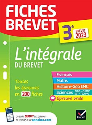 Fiches brevet L'intégrale du Brevet 2023 3e (tout-en-un): fiches de révision dans toutes les matières