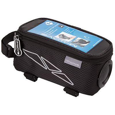M-Wave Rotterdam Top Sound Sacoche de Cadre Adulte Mixte, Noir-Noir, 18.5 x 9 x 9.5 cm