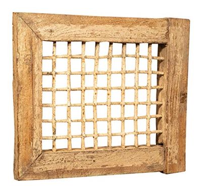 Biscottini Antiek massief houten raam 66,5 x 9,5 x 56,5 cm - decoratieve en functionele houten ramen - vintage houten raam