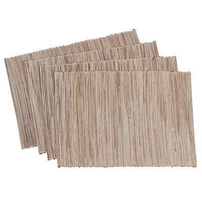 SARO LIFESTYLE Melaya Collection Lot de 4 Sets de Table tissés chatoyants, 35,6 x 50,8 cm, Naturel
