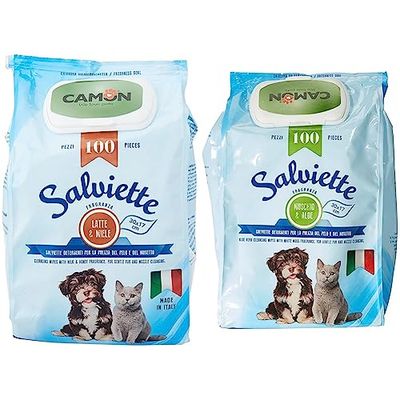 Camon Toallitas Milk & Honey 100Ud, Un tamaño 1140 g & Toallitas Aloe Vera 100Und, Un tamaño 1140 g