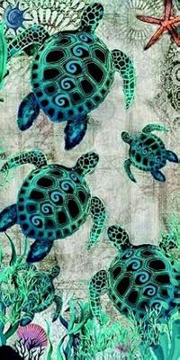 Miracle Home. Toalla Microfibra Tortugas Marinas, 100% Poliéster, 95 X 175 cm. 11850